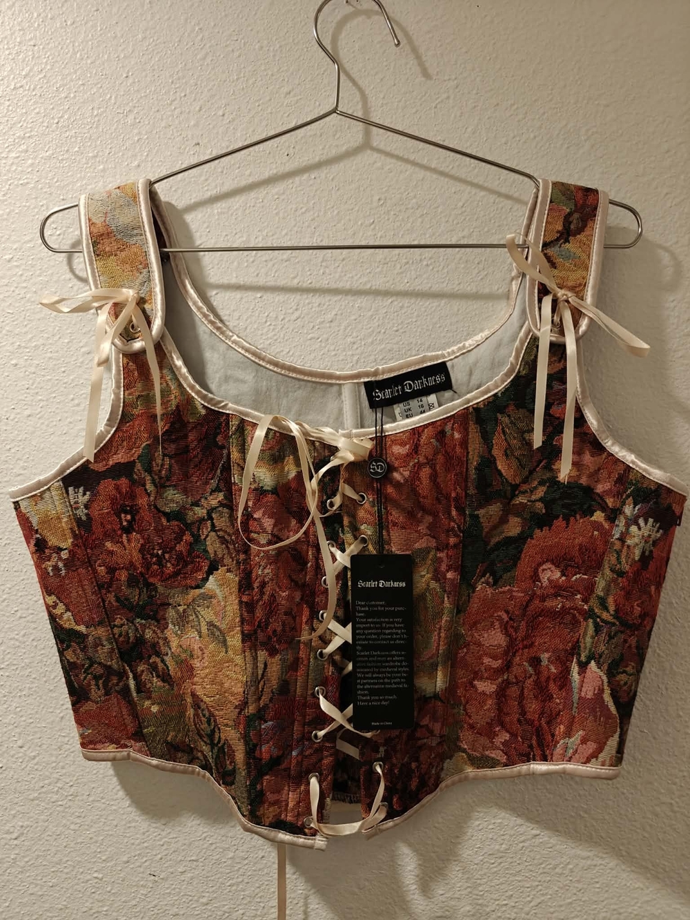 New Scarlet Darkness Floral Corset Top